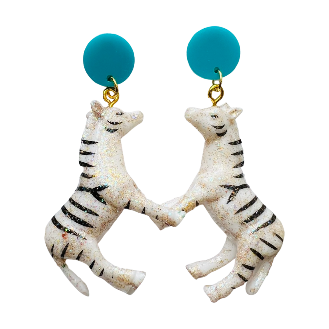Animal Earrings Glitter Zebra – HOLST + LEE