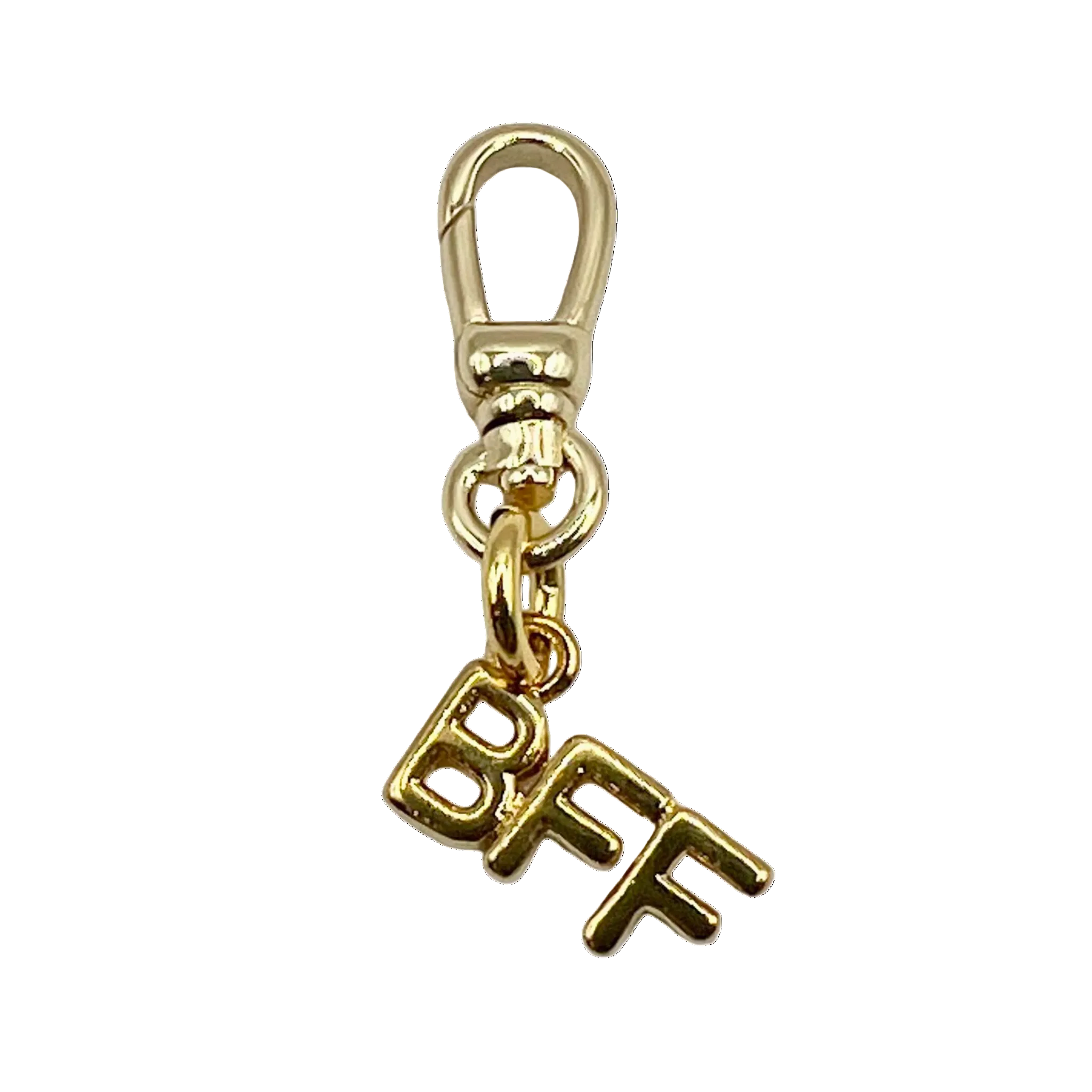 Gold 'BFF' charm with gold charm clip by HOLST+LEE