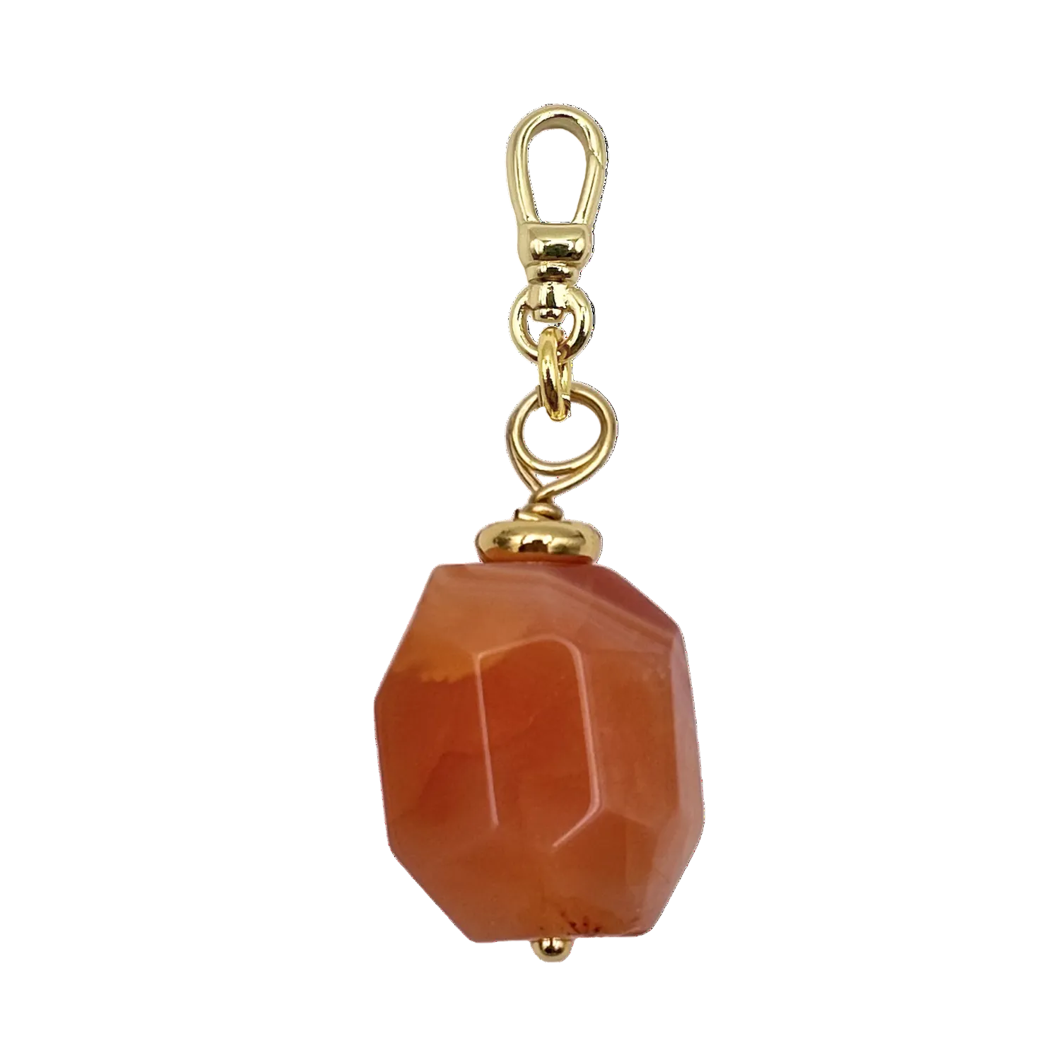 Carnelian semi-precious with gold charm clip by HOLST+LEE