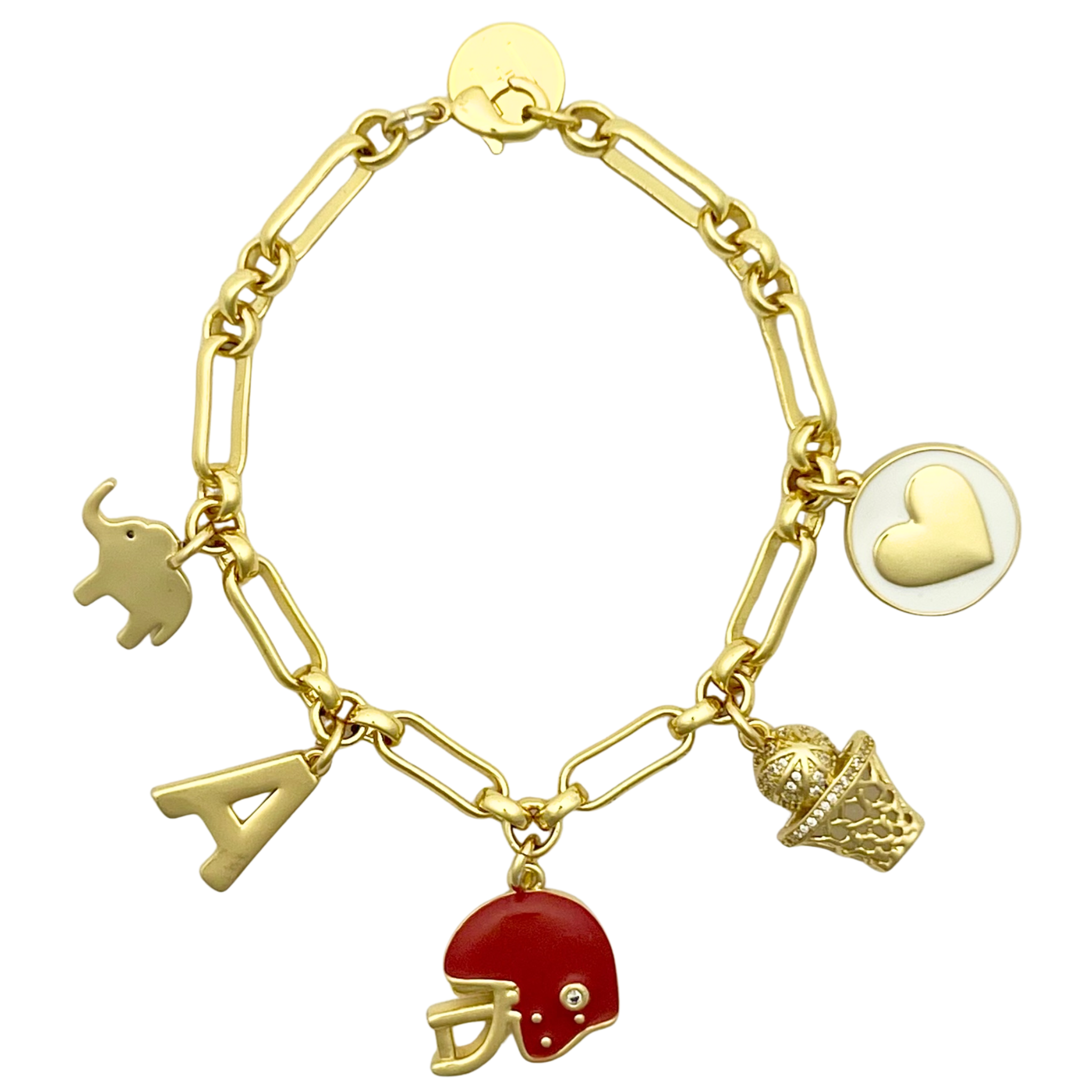 Crimson & White Gameday  Charm Bracelet