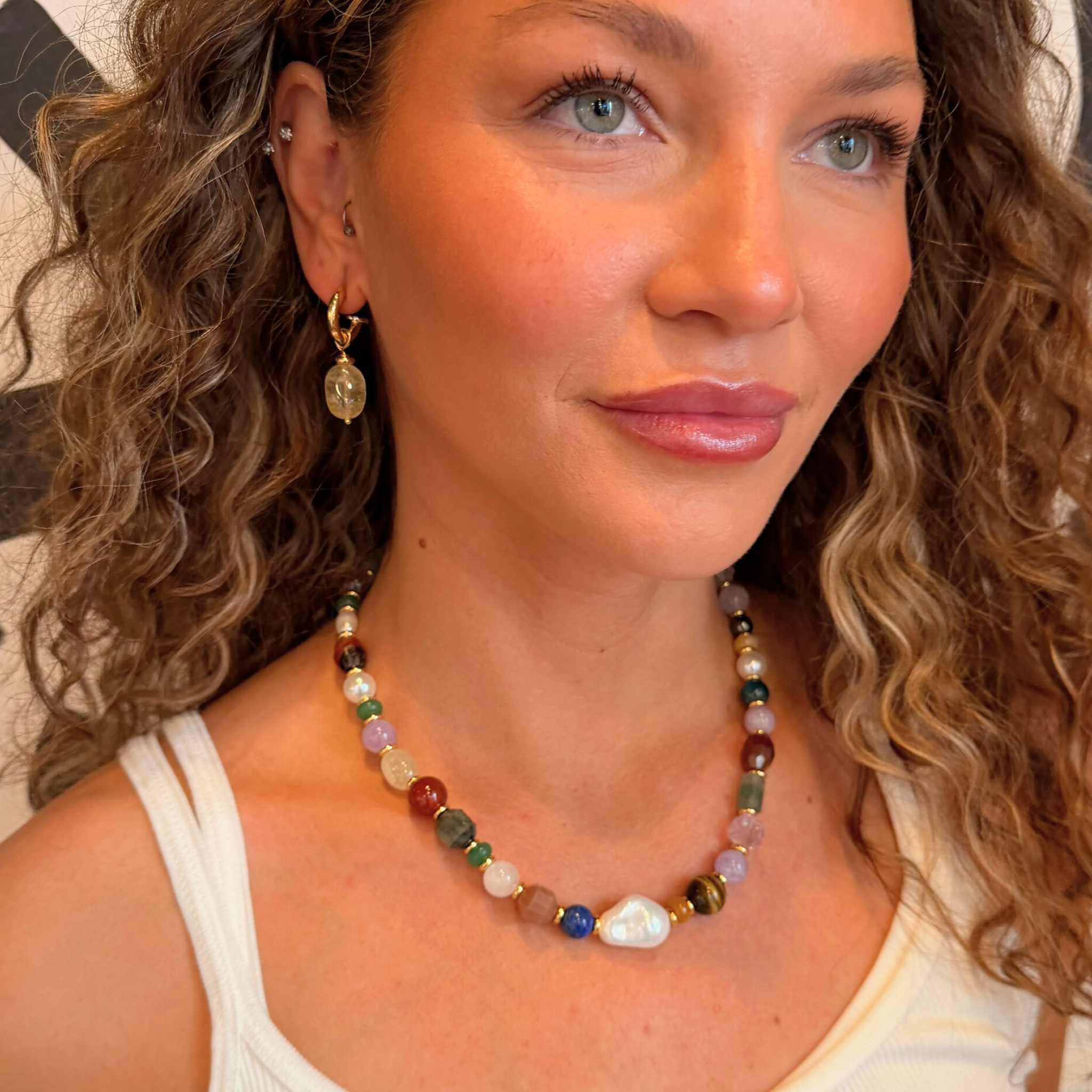 Earthstone Necklace -on model