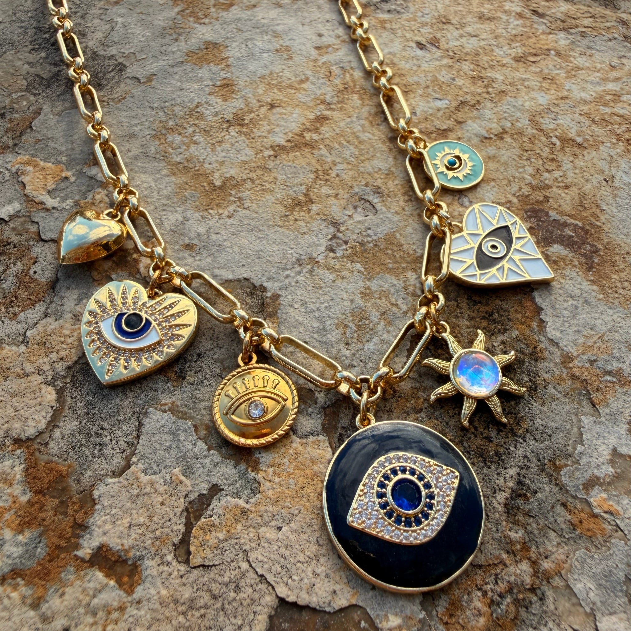 Evil Eye Charm Necklace - lifestyle