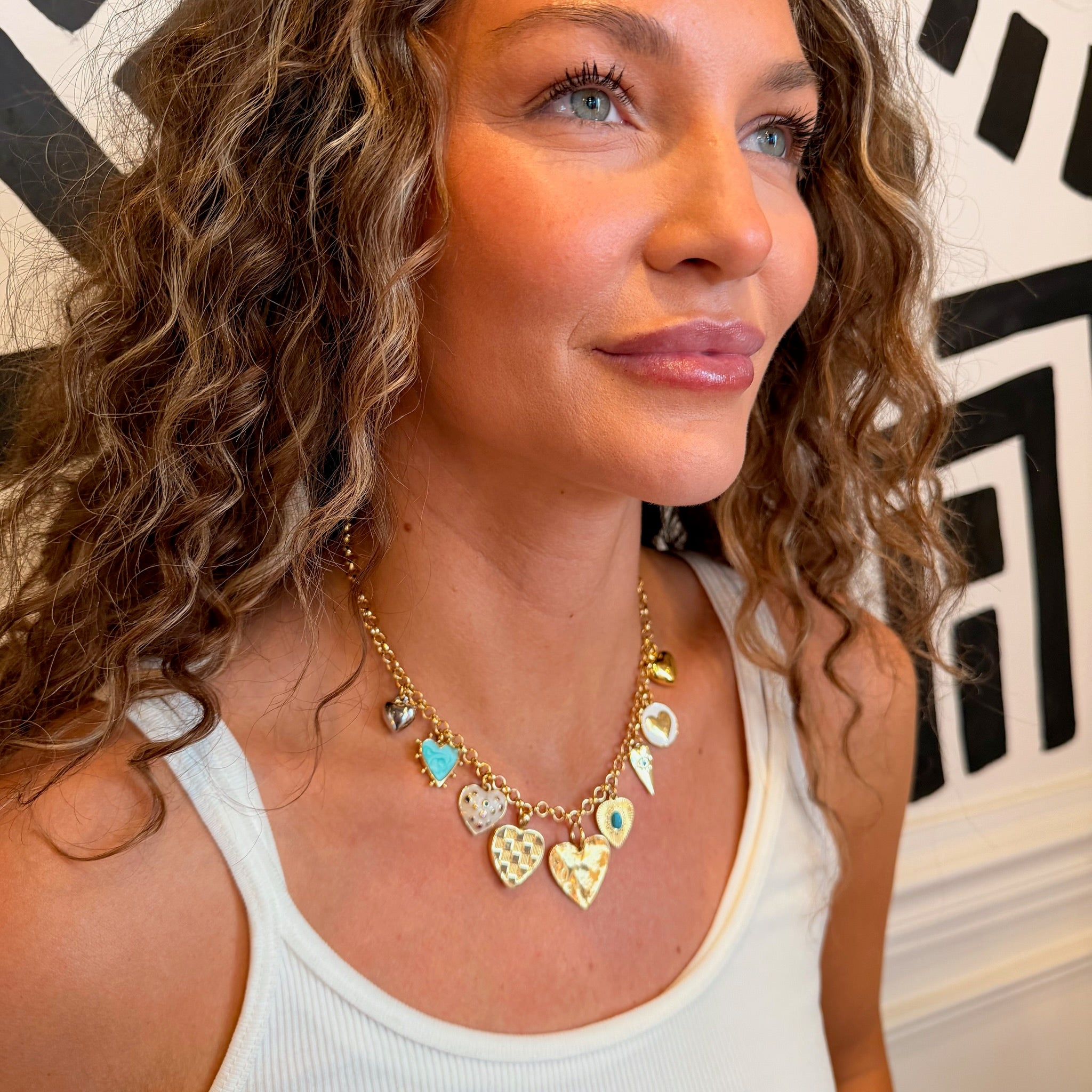 Full Hearts Charm Necklace