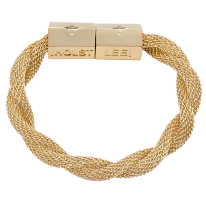 Gold Twisted Mesh Bracelet Signature Magnetic Clasp