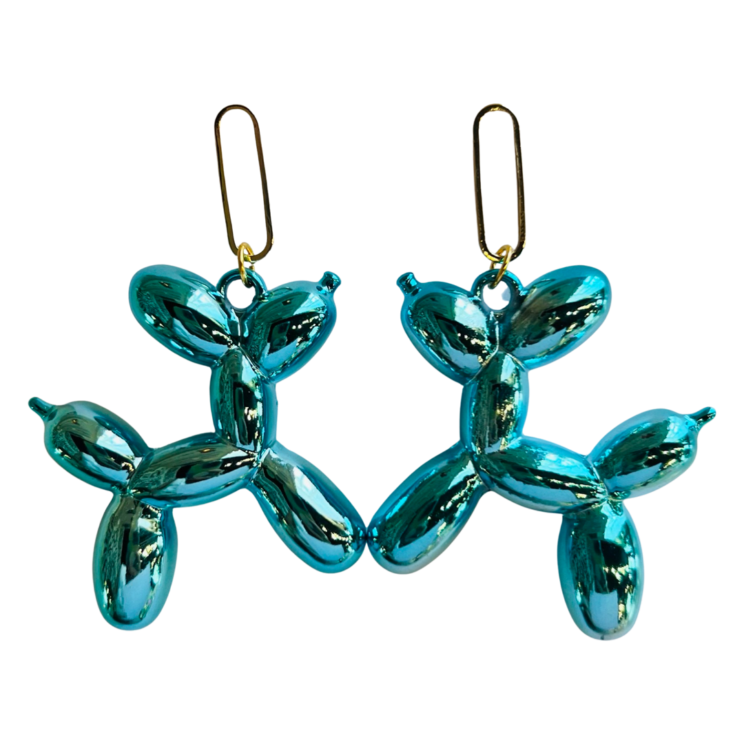 Balloon Dog Earrings Aqua HOLST LEE