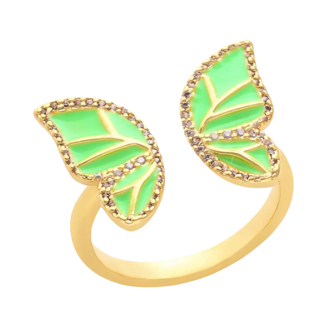 Butterfly Ring Lime