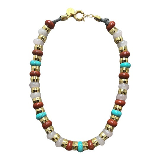 Semi-Precious Necklace Amazonite, Opalite, Turquoise