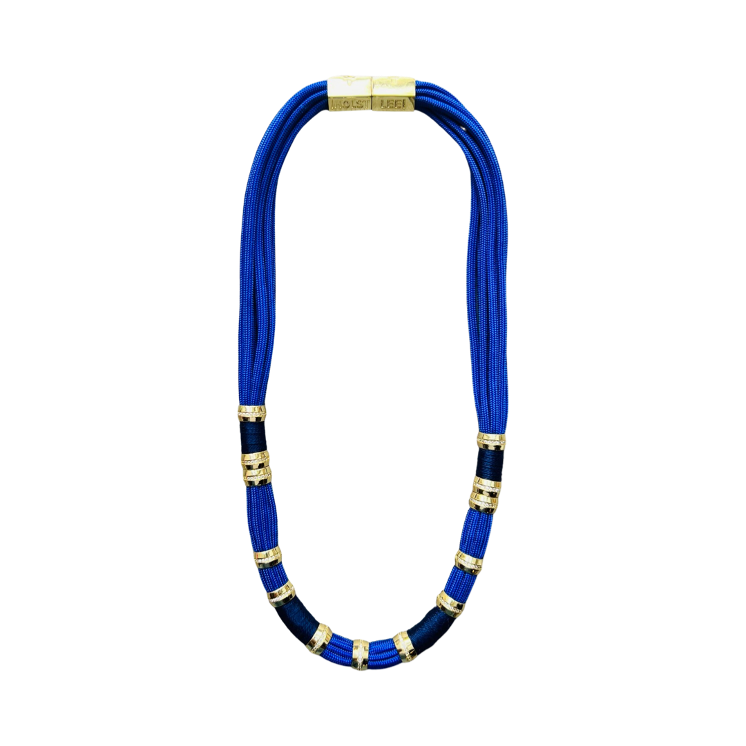 Colorblock Necklace Blue Nude