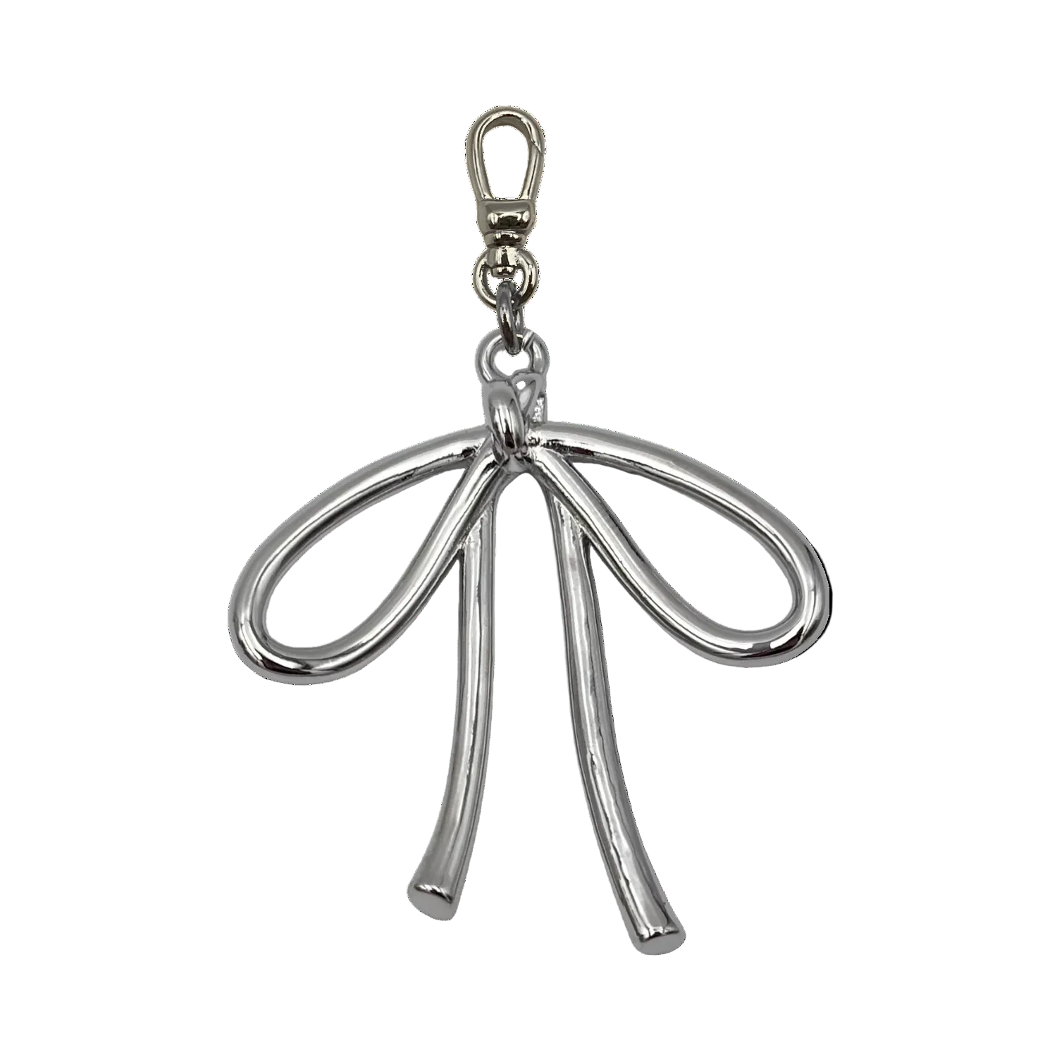 Large silver bow pendant with charm clip by HOLST+LEE
