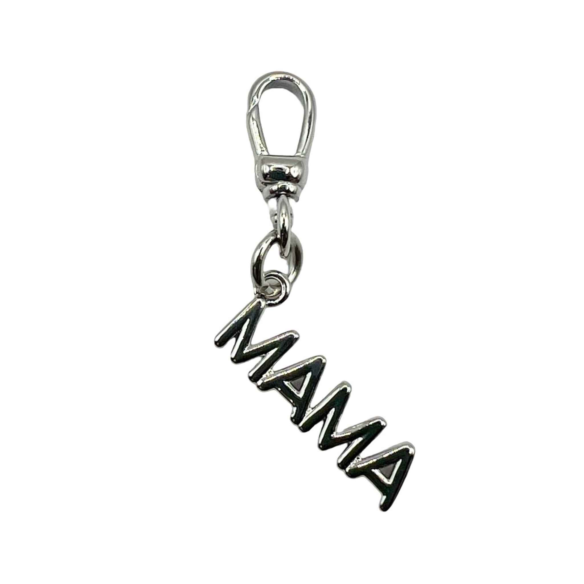 Silver 'MAMA' charm with silver charm clip by HOLST+LEE