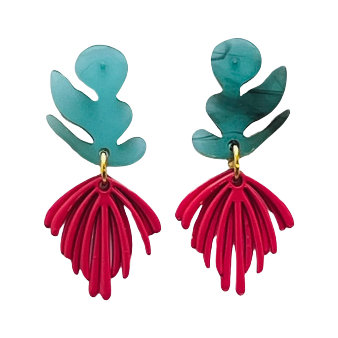 Matisse Earrings Pink and Turquoise