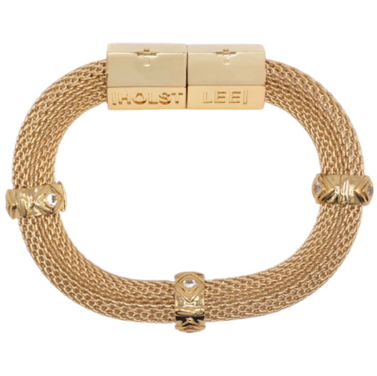 Mesh Evil Eye Gold Bracelet Signature Magnetic Clasp