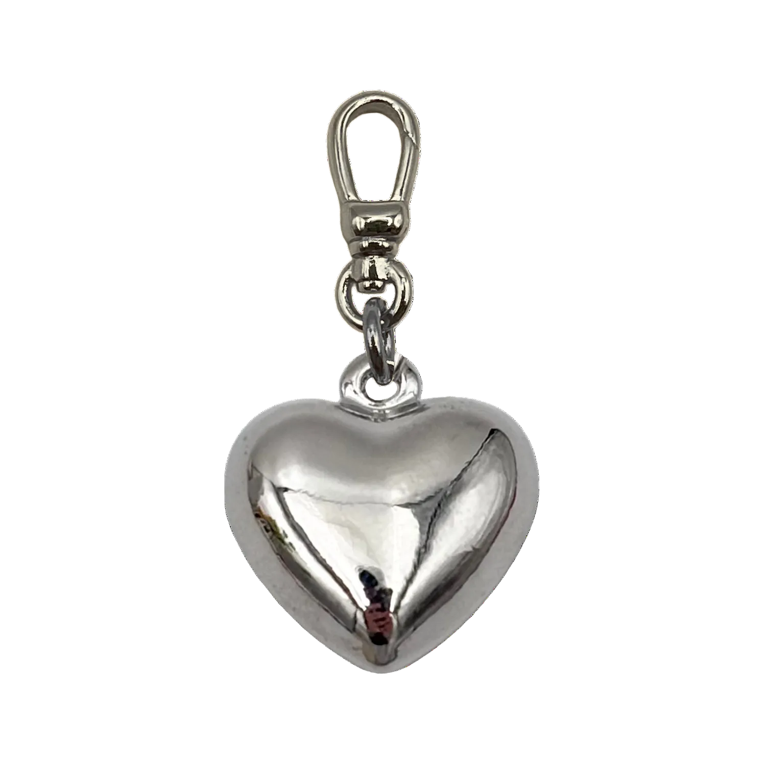 Silver puff heart charm with a charm clip by HOLST+LEE