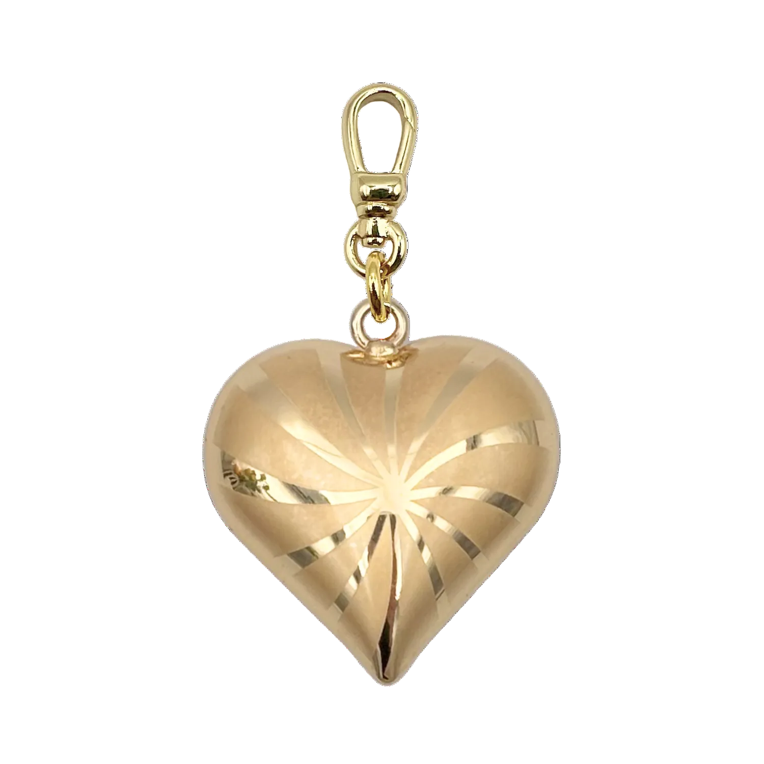 Puff gold heart-shaped pendant with a charm clip by HOLST+LEE