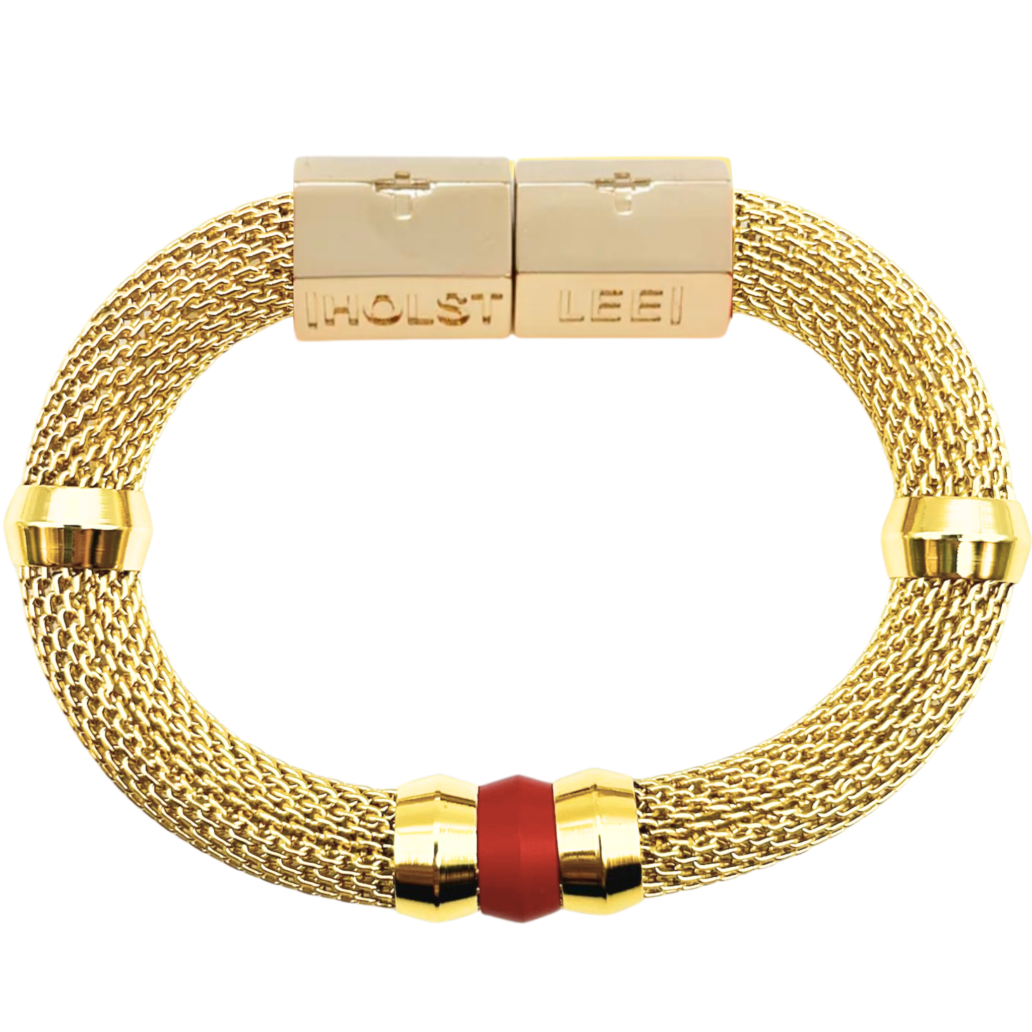 RedMeshCandyBraceletSignatureMagneticClasp