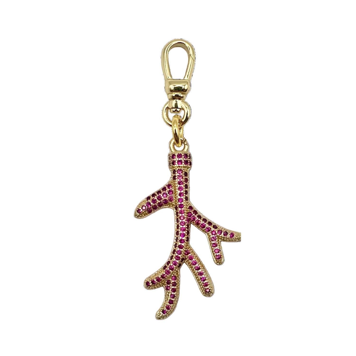 Red rhinestone coral charm by HOLST+LEE