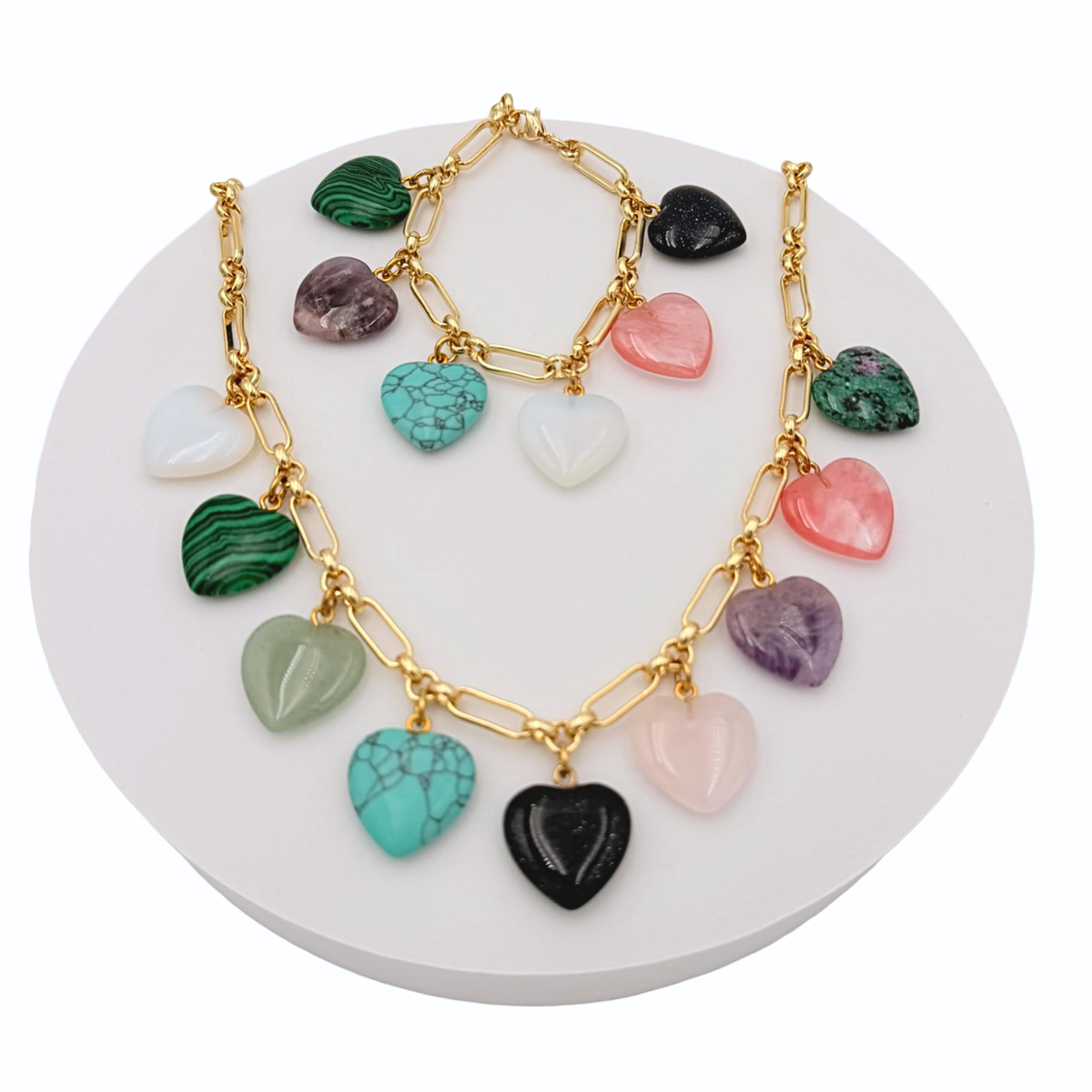 Semi Precious Heart Necklace – HOLST + LEE Semi Precious Heart Necklace – HOLST + LEE