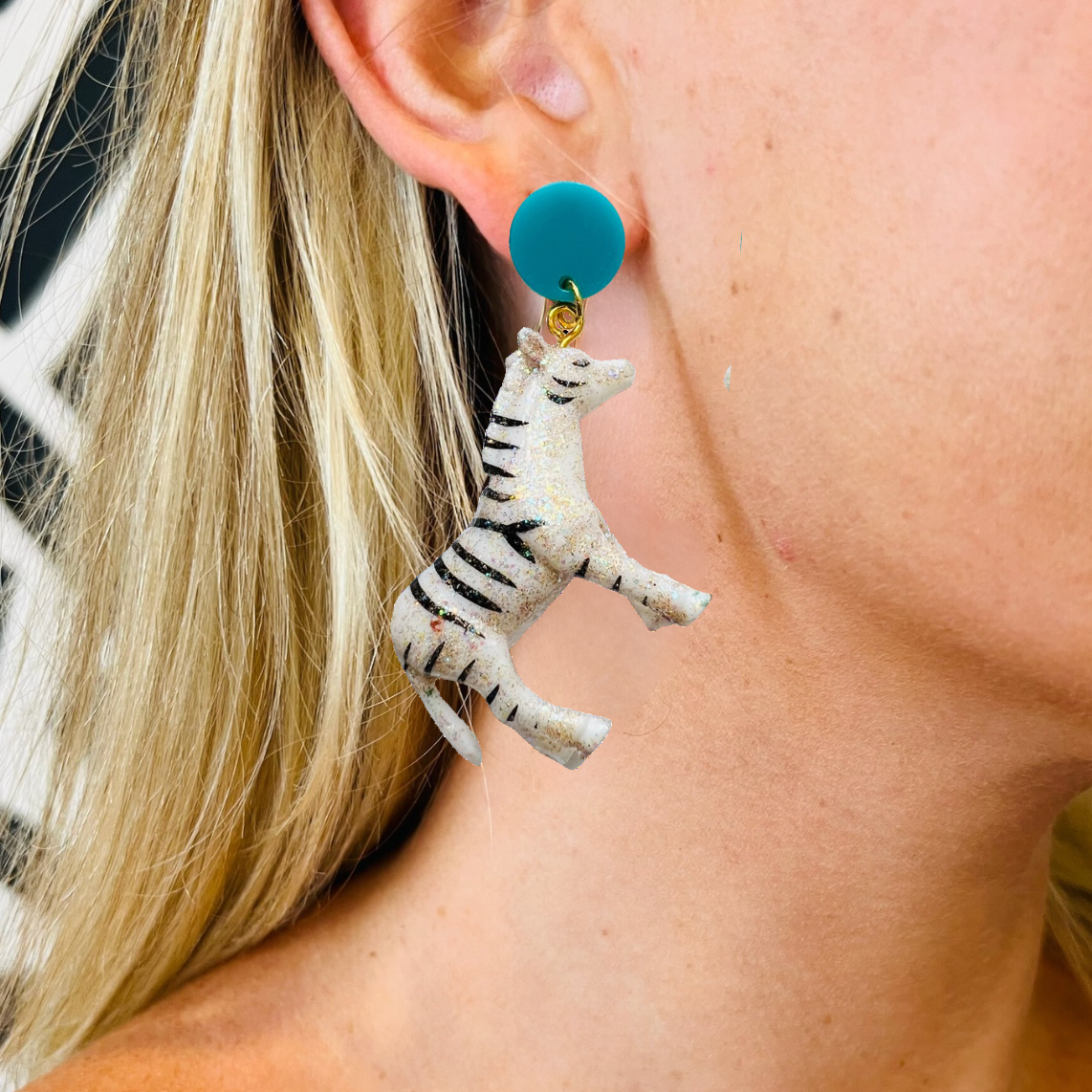 Animal Earrings Glitter Zebra – HOLST + LEE