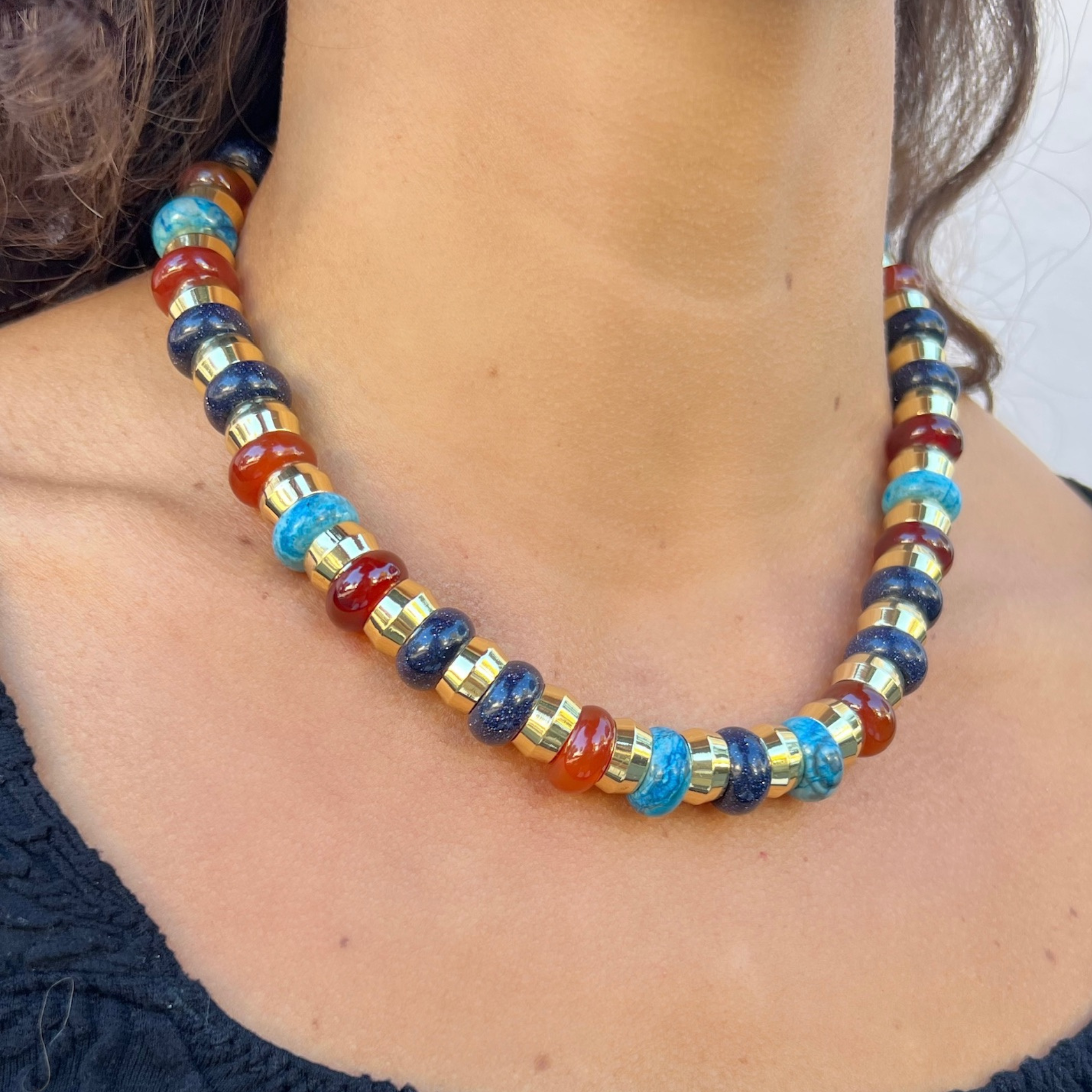 SemiPreciousNecklace-Goldstone