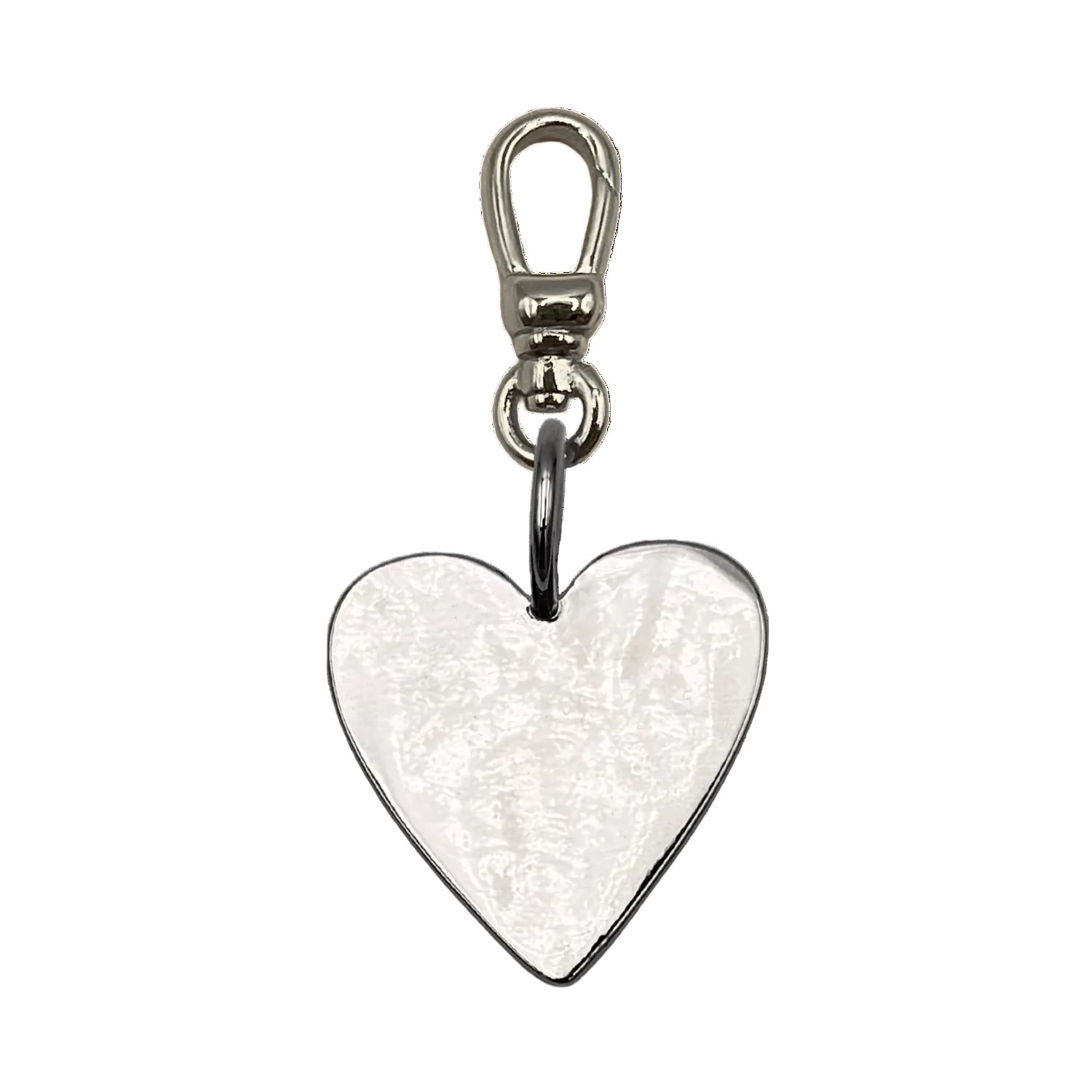 Silver heart shaped charm with a charm clip by HOLST+LEE