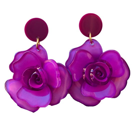 Flower Power Earrings Purple