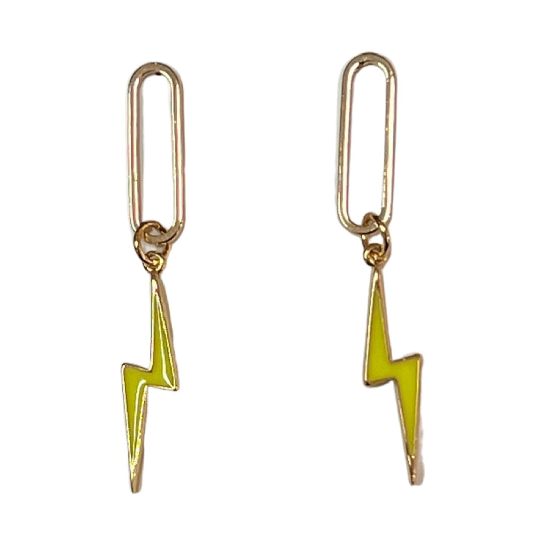 Bolt Neon Yellow Earrings