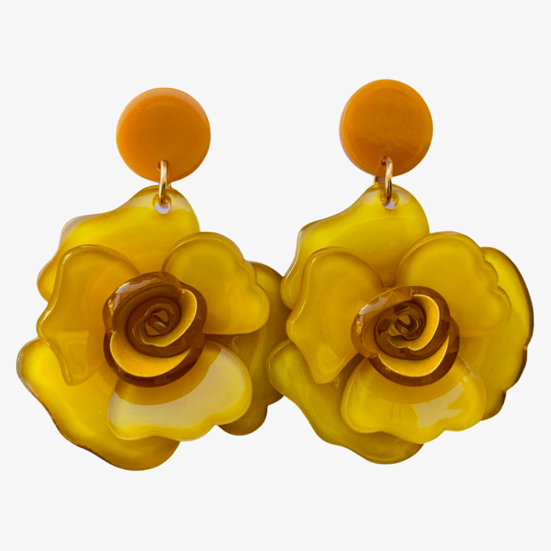 Flower Power Earrings Marigold