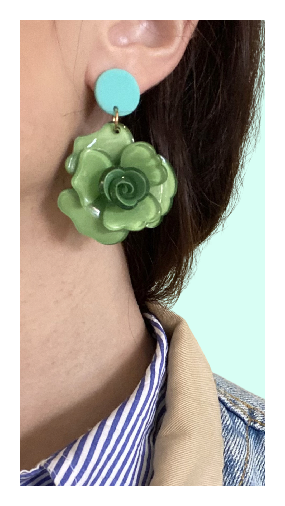Flower Power Earrings Green