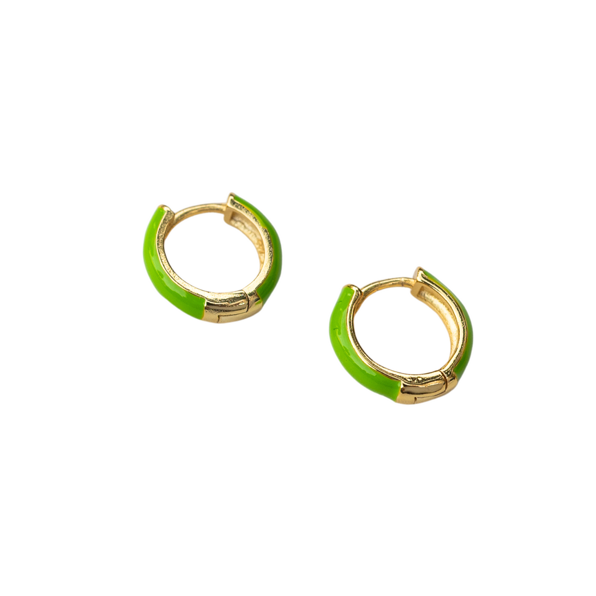 Small Huggie Earrings Green