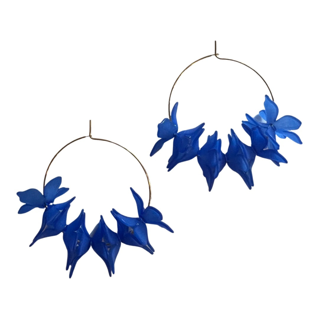 Floral Hoop Earrings