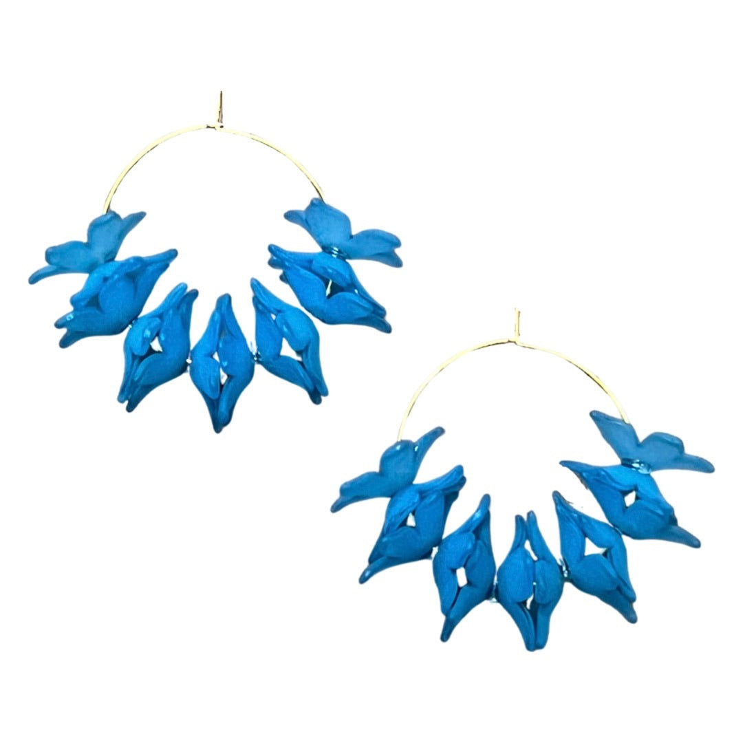 Floral Hoop Earrings