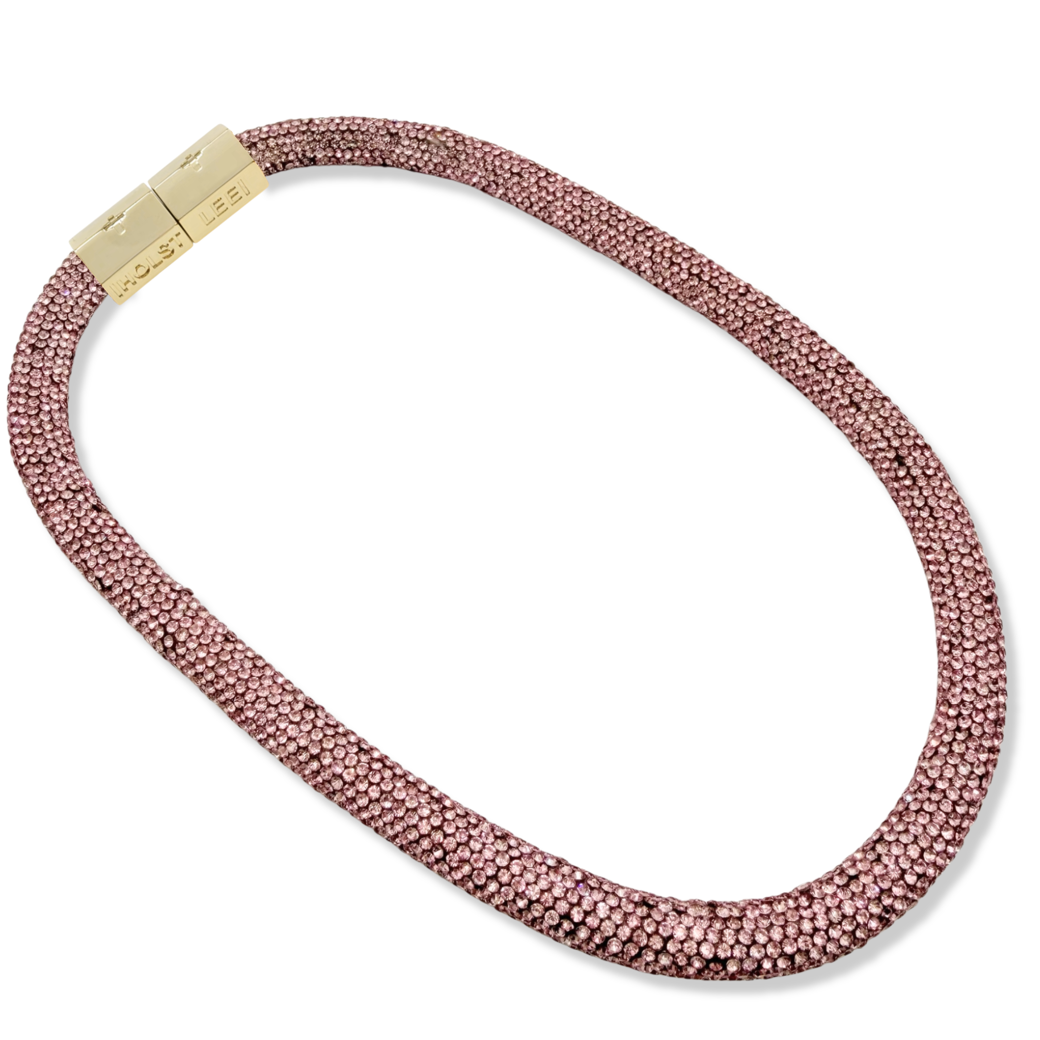 Pink Sparkle rope with gold magnetic clasped necklace and 18K gold-filled hardware by HOLST+LEE