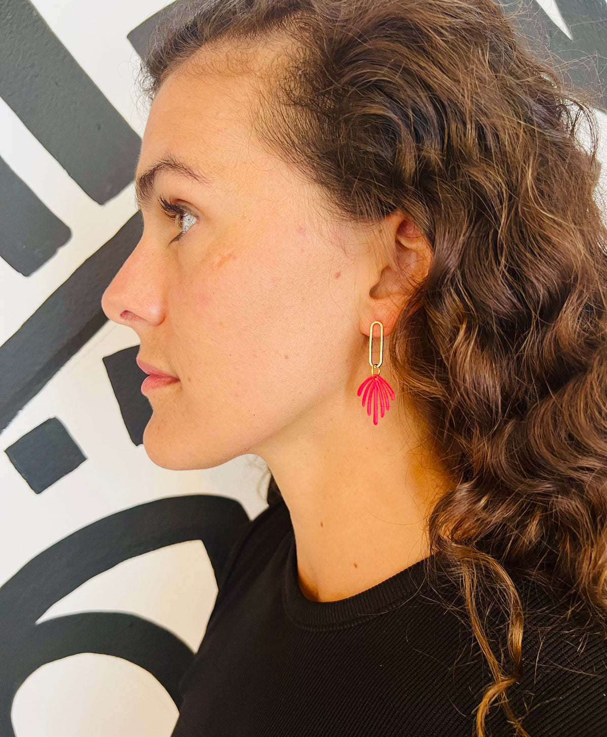 Matisse Cutout Earrings Hot Pink