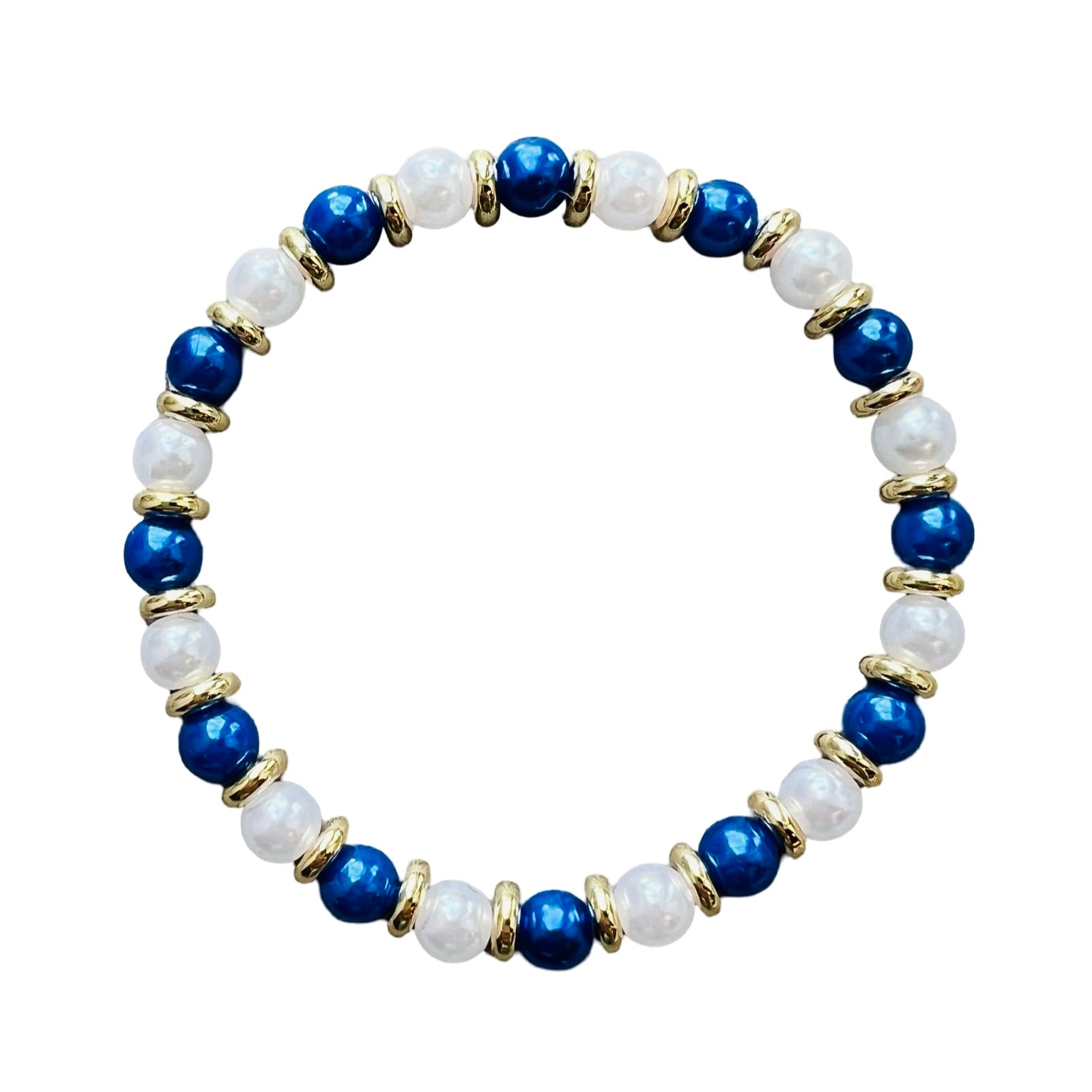 Dark Blue and White Beads