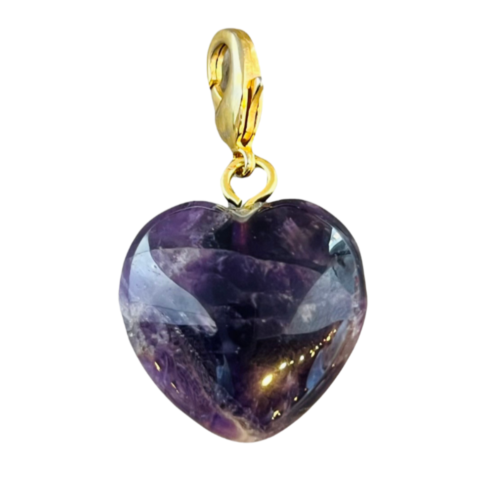 Amethyst Semi Precious Heart Pendant
