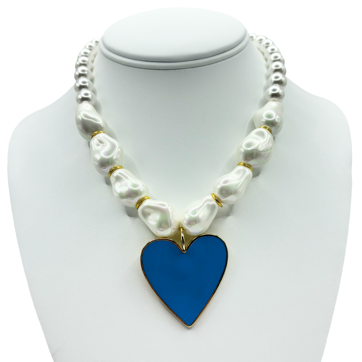Large Heart Pearl Necklace – HOLST + LEE Large Heart Pearl Necklace – HOLST + LEE