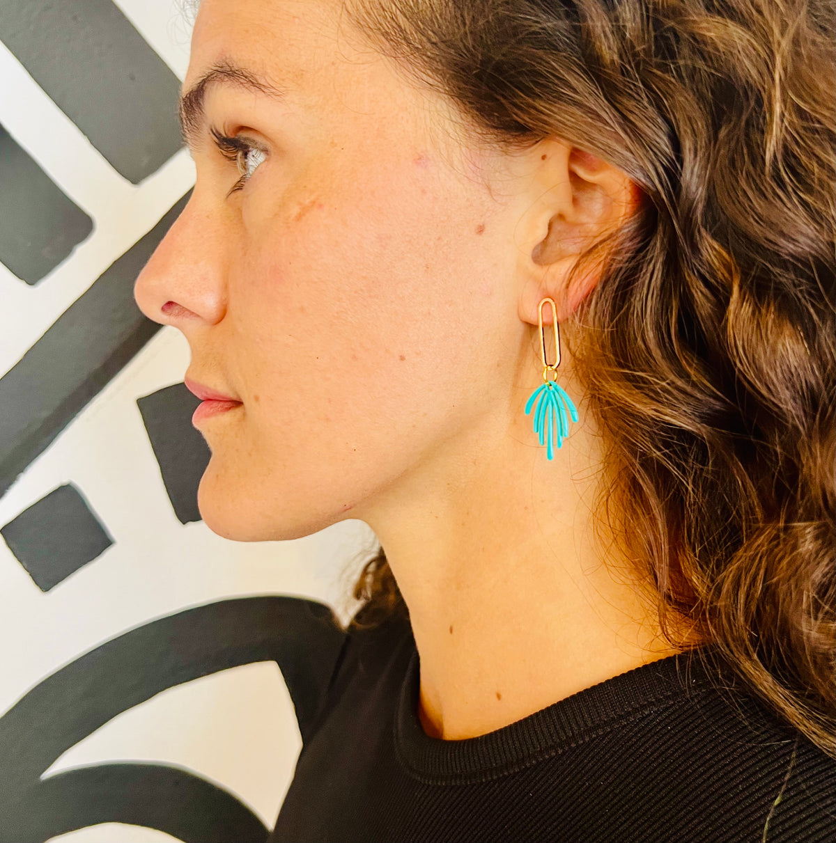 Matisse Cutout Earrings Turquoise