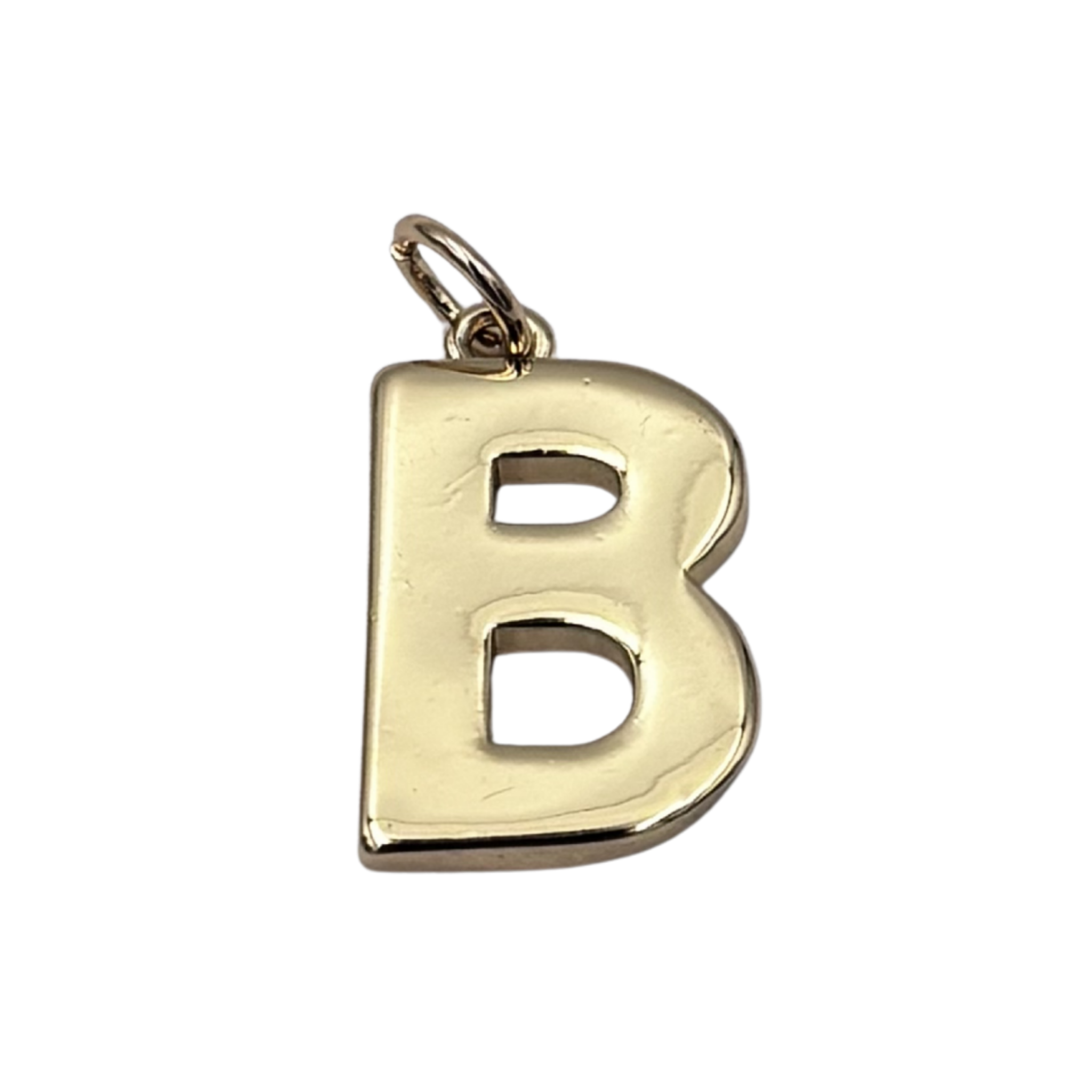 Gold block letter B initial charm by HOLST+LEE