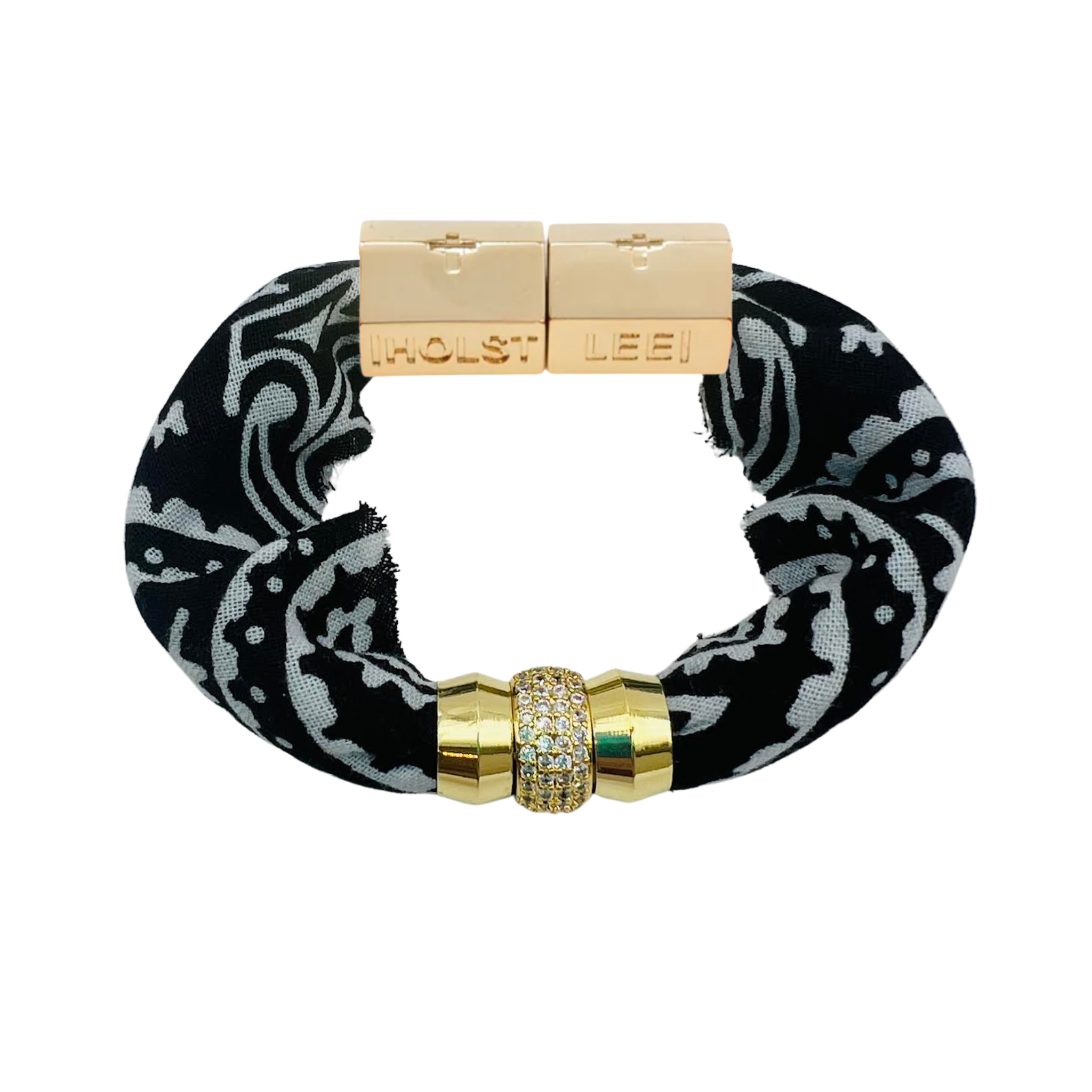Bandana Bracelet - Black Signature Magnetic Clasp