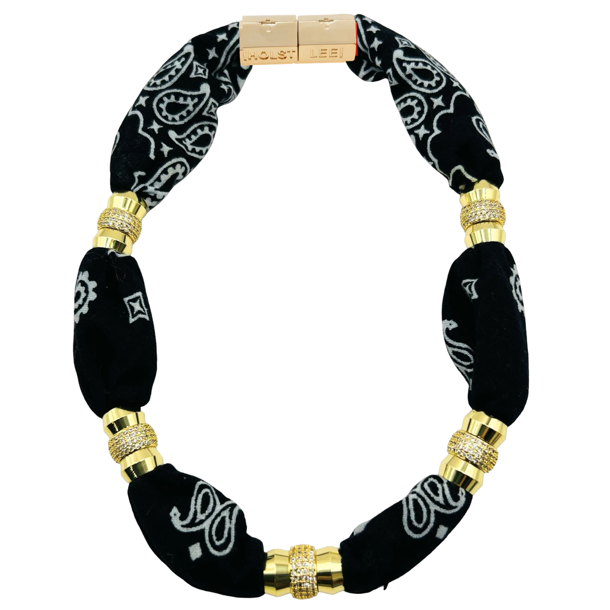 BandanaNecklace-Black, signature magnetic clasp