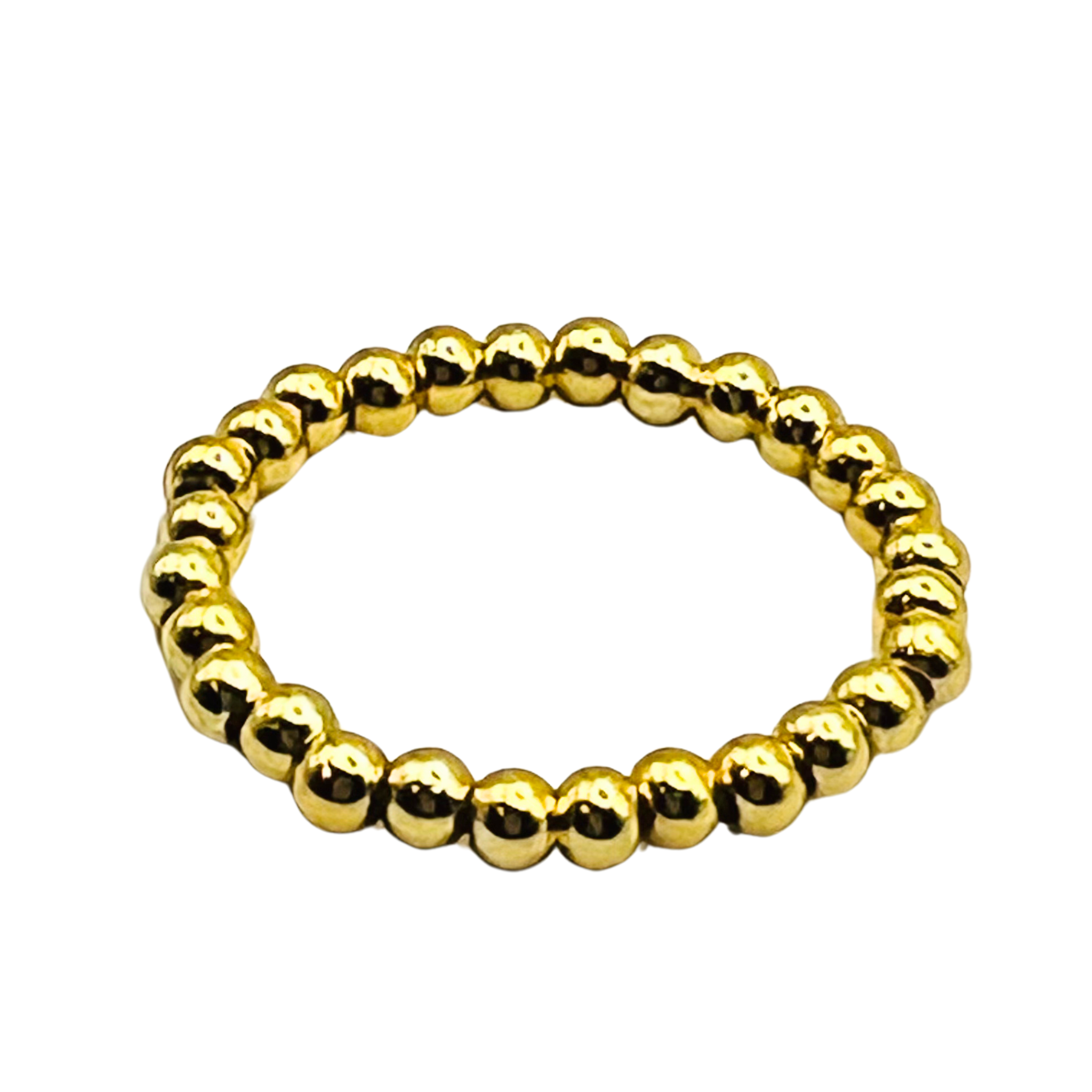Gold beaded stretch ring by HOLST+EE