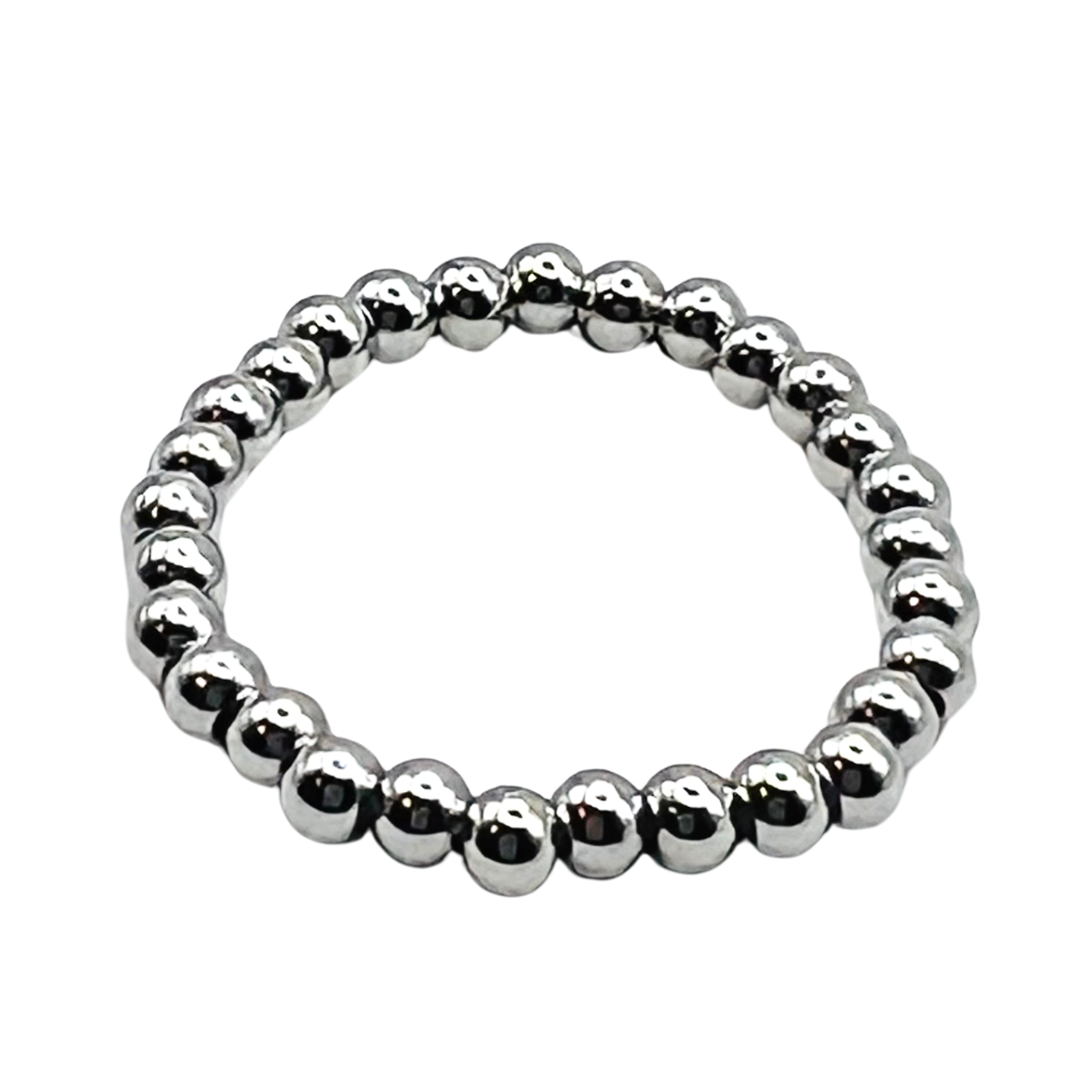 Silver beaded stretch ring by HOLST+EE