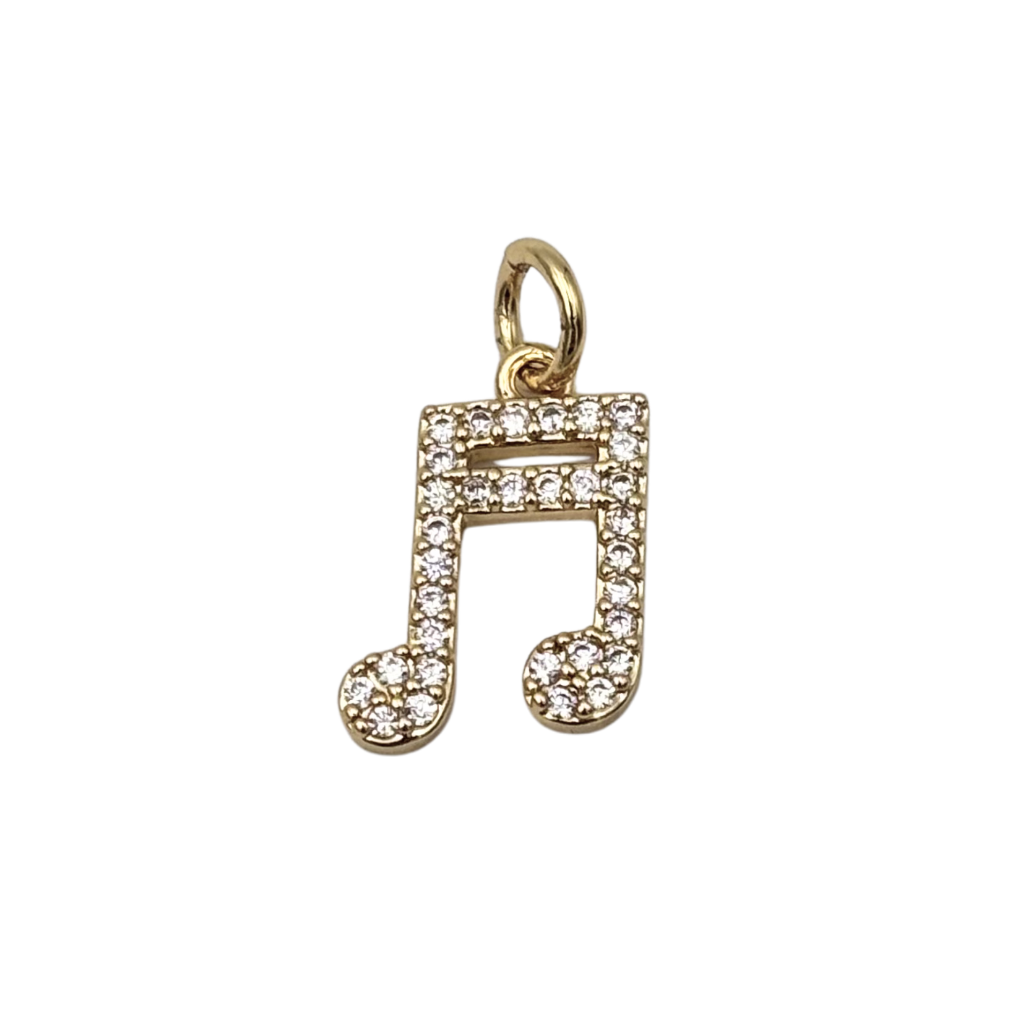 Gold pavé rhinestone beamed sixteenth note charm by HOLST+LEE