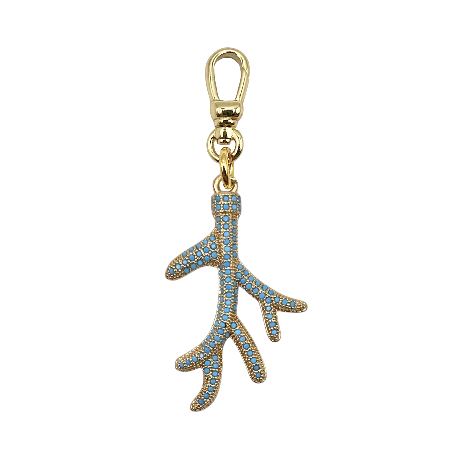 Blue rhinestone coral charm by HOLST+LEE