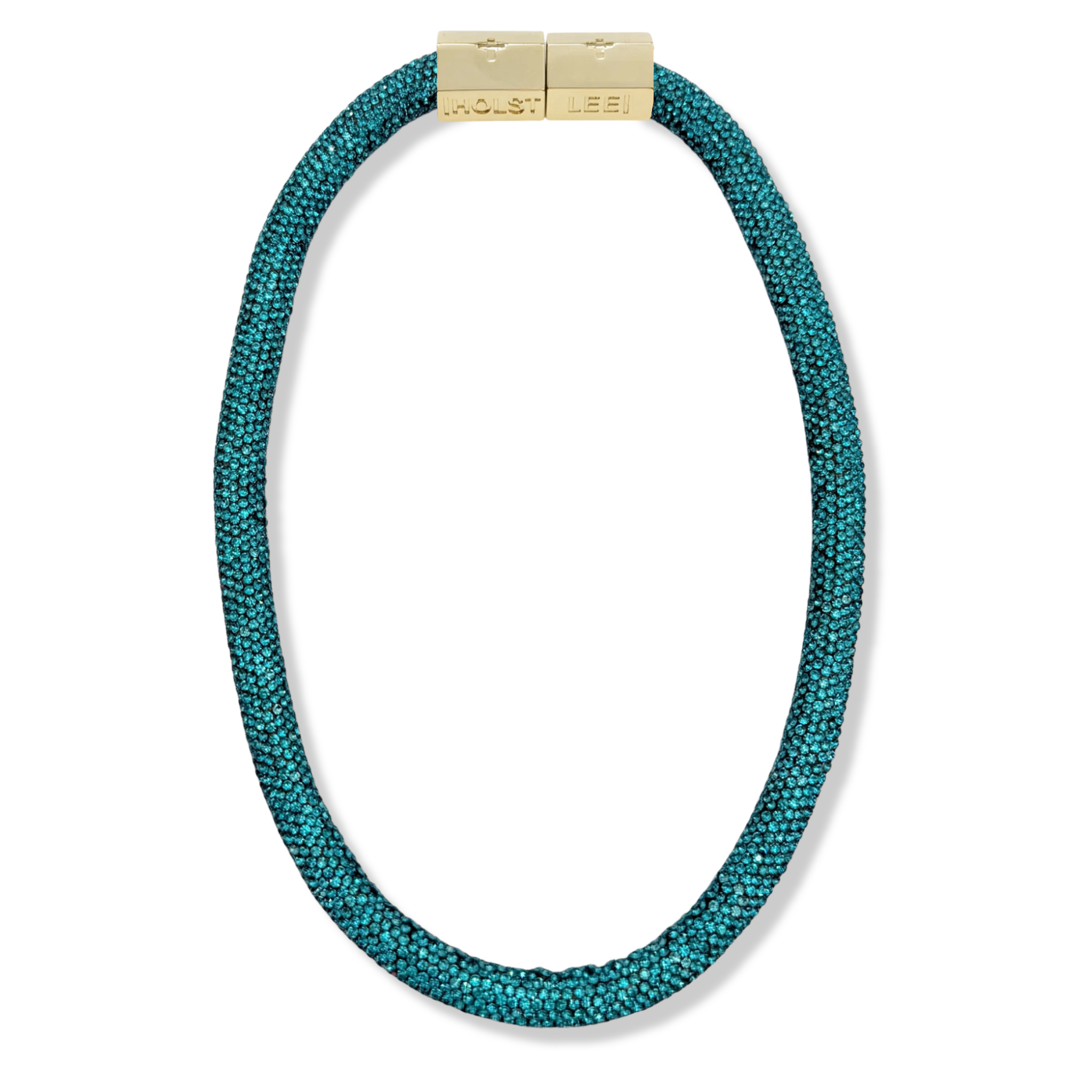 Blue Sparkle rope with gold magnetic clasped necklace and 18K gold-filled hardware by HOLST+LEE