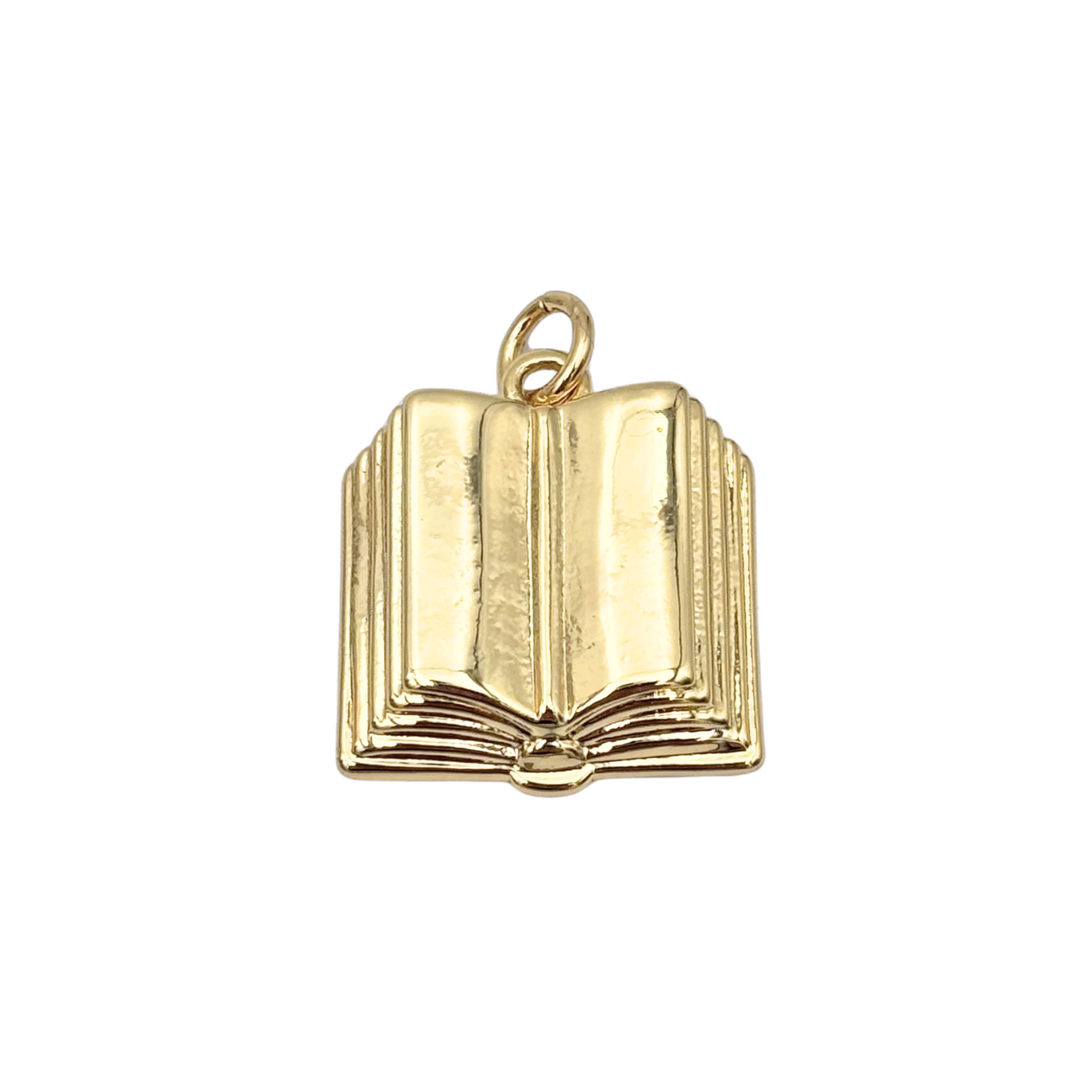 Gold open book charm with polished pages and spine detail by HOLST+LEE