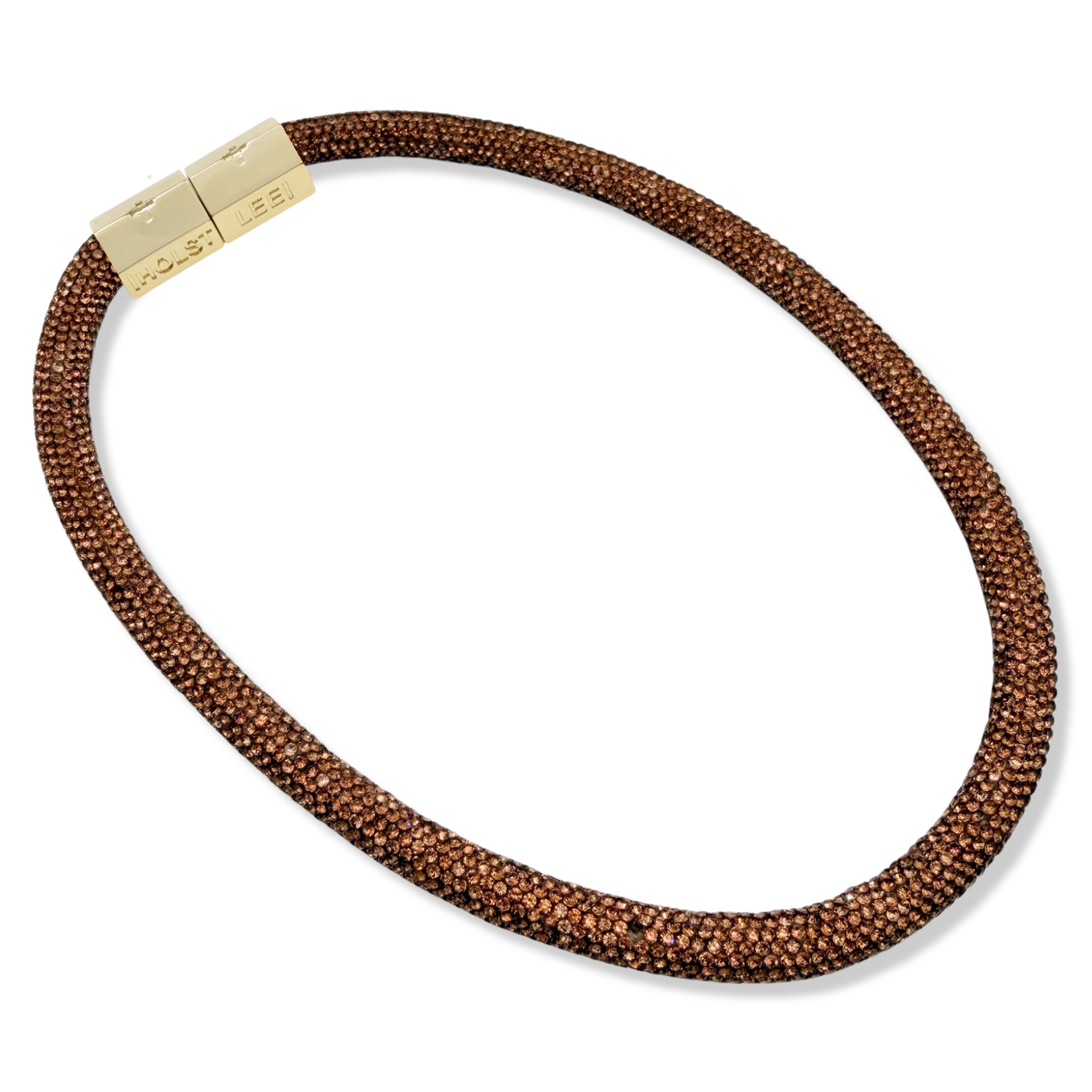 Bronze Sparkle rope with gold magnetic clasped necklace and 18K gold-filled hardware by HOLST+LEE