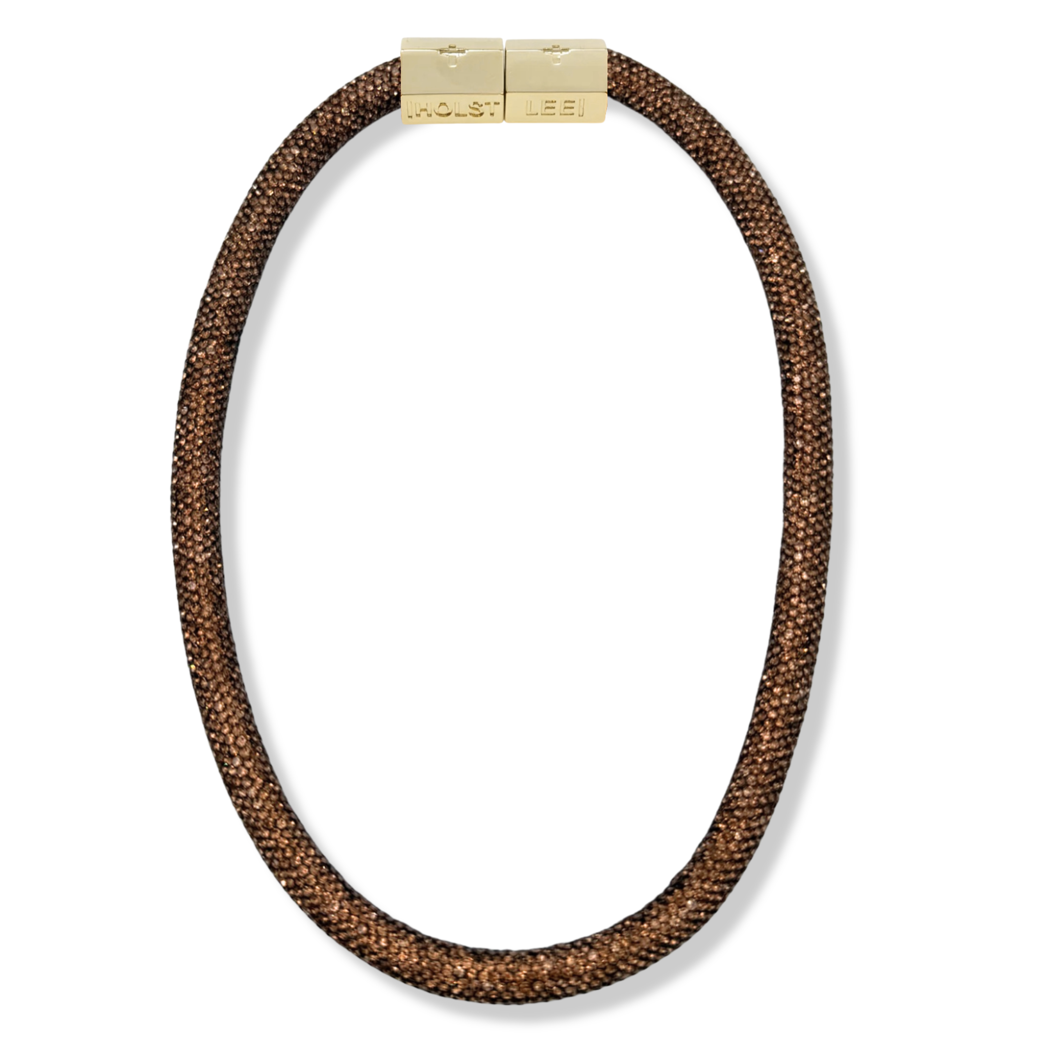 Bronze Sparkle rope with gold magnetic clasped necklace and 18K gold-filled hardware by HOLST+LEE