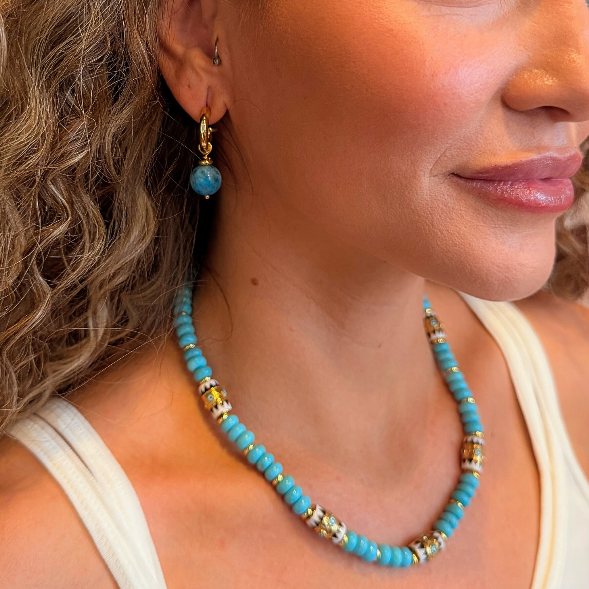 By the Sea Necklace- Baroque -on model