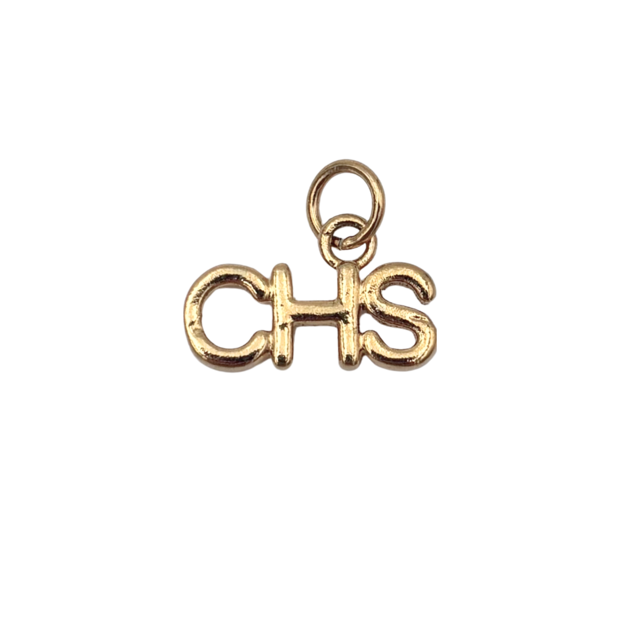 Gold 'CHS' charm with sleek finish by HOLST+LEE